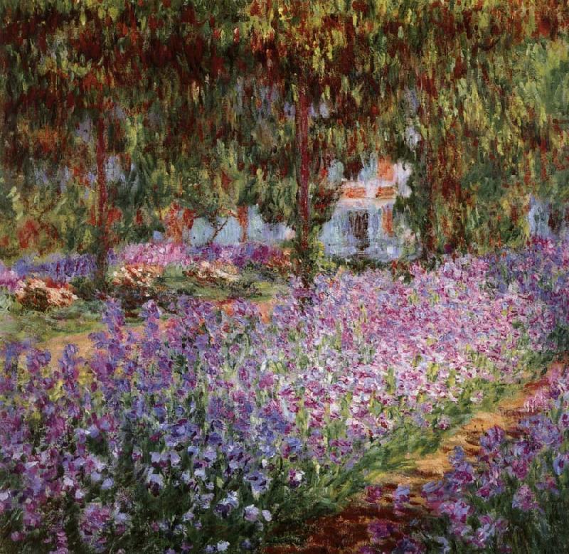Claude Monet Iris Bed in Monet-s Garden oil painting image
